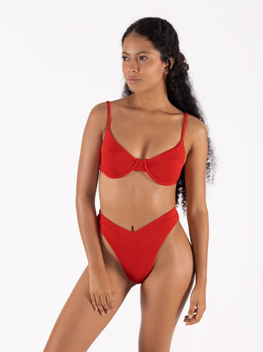 Swim ONEONE SWIMWEAR | Lupita Top Red